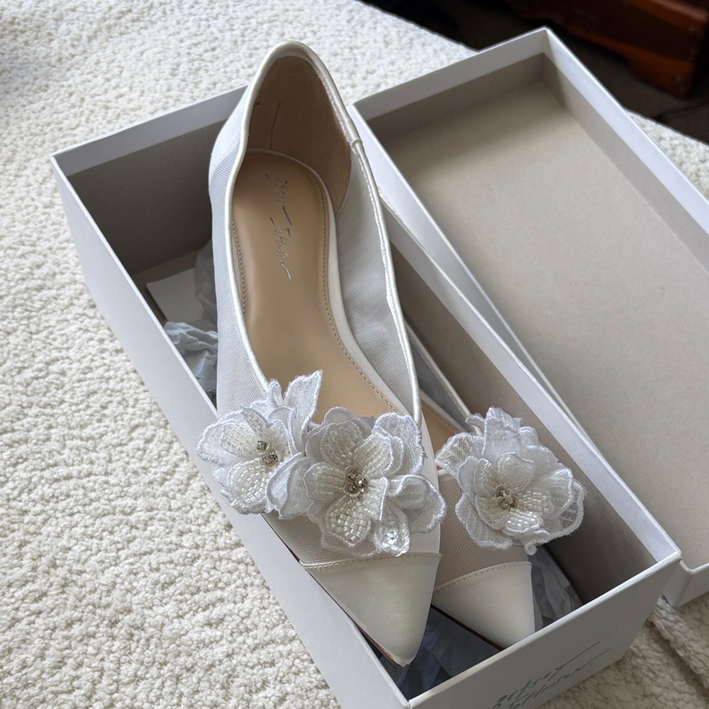 Betsy Johnson Flower Appliqué Flats